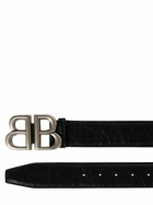 BALENCIAGA - 40mm Bb Monaco Leather Belt