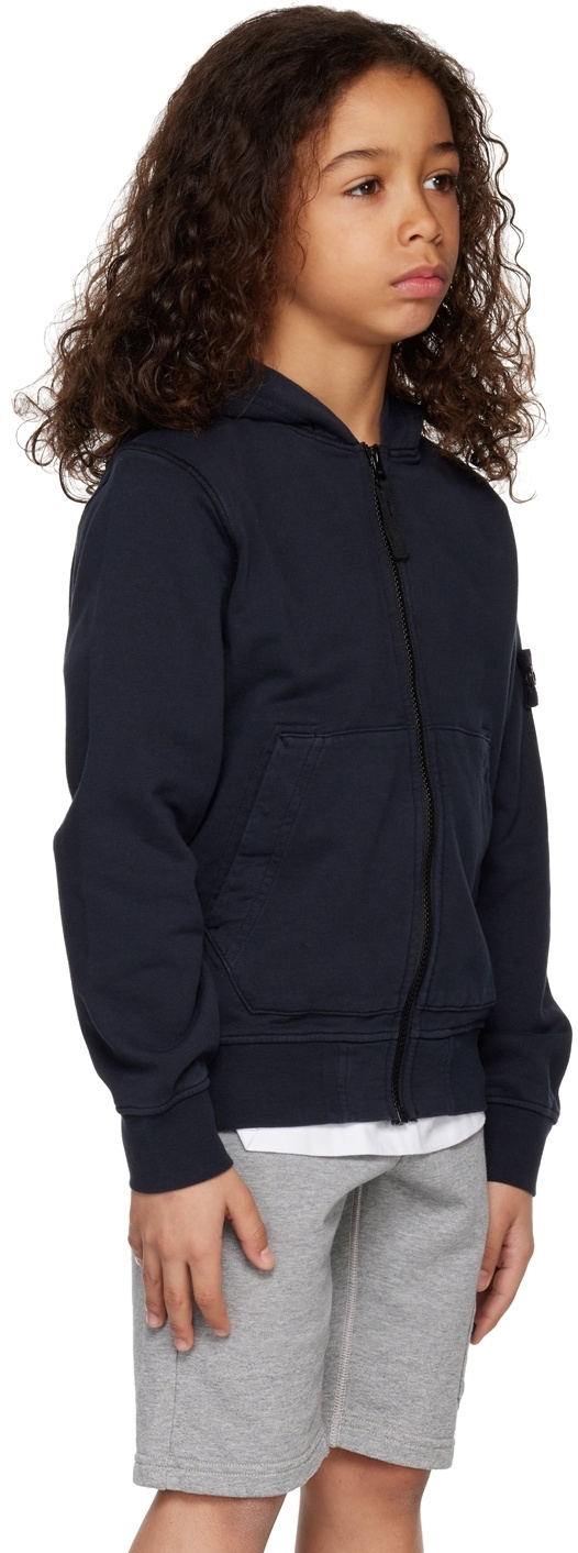 Stone island zip hot sale hoodie navy