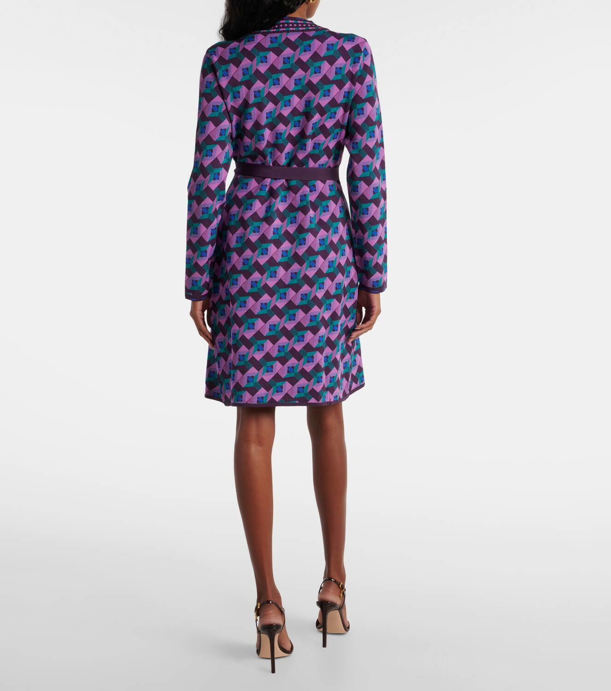 DVF ワンピース Edwina knitted jacquard wrap dress982310 Diane von Furstenberg Edwina knitted jacquard wrap dress