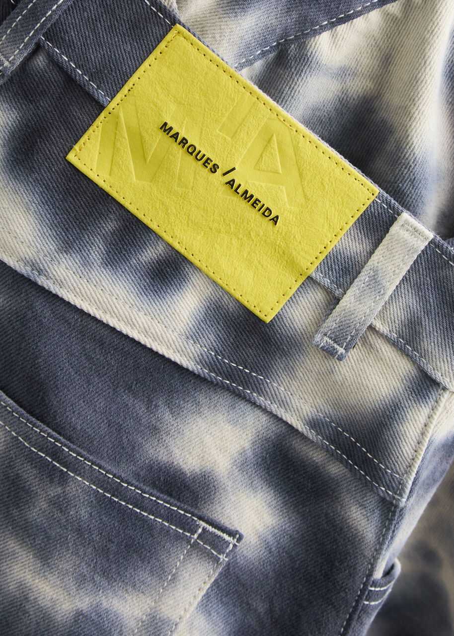 Marques' Almeida Tie-dye Wide-leg Jeans Cream