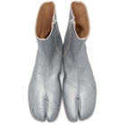 Maison Margiela Silver Metallic Flat Tabi Boots