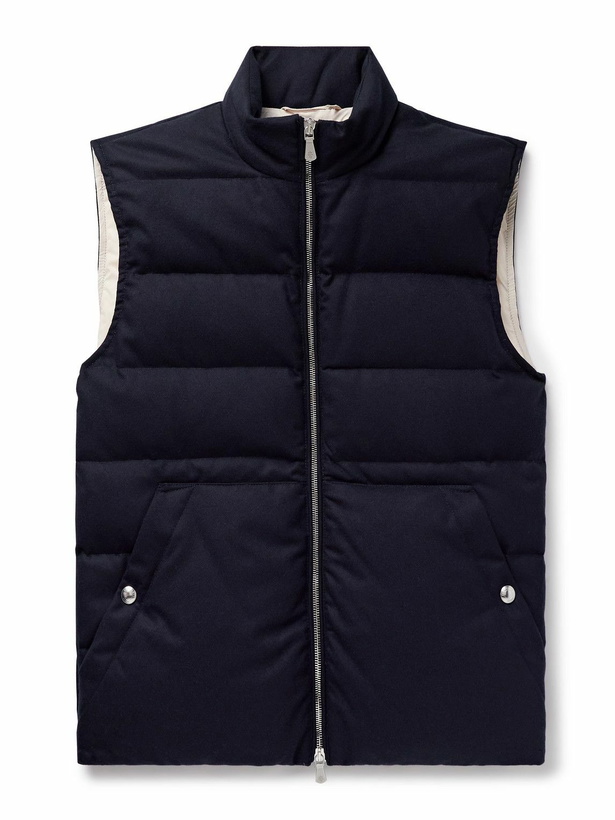 Photo: Eleventy - Quilted Wool Down Gilet - Blue