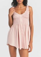Skims Smocked Poplin Mini Dress Pink