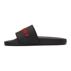 Burberry Black and Red Furley Sandals