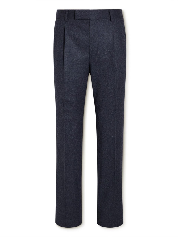 Photo: Kingsman - Eggsy Pleated Wool-Flannel Suit Trousers - Blue