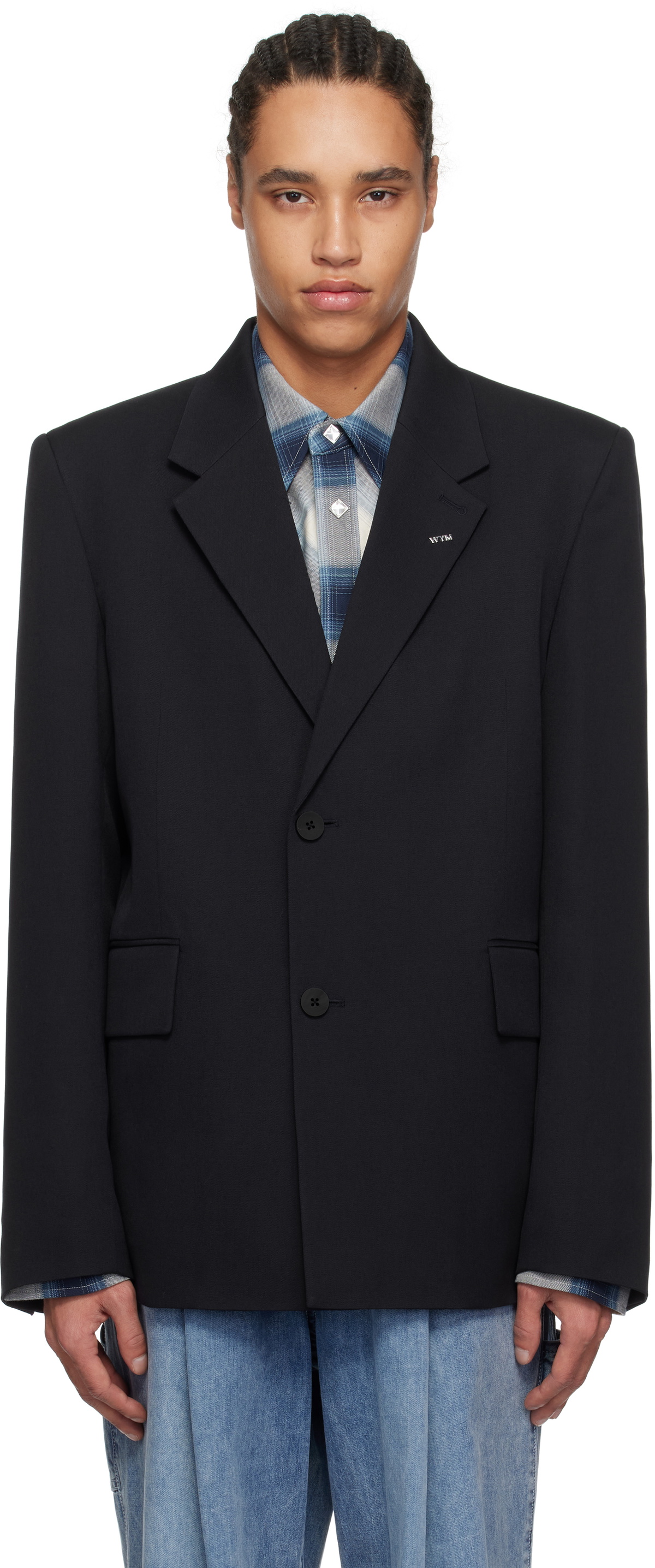 WOOYOUNGMI Navy Wool Single Blazer