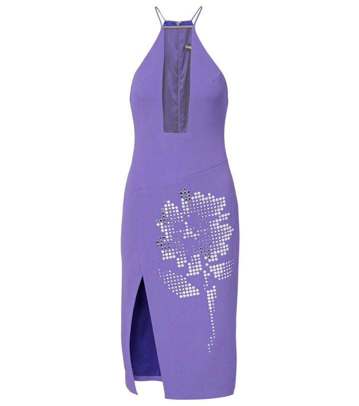 Photo: David Koma Asymmetric embellished floral midi dress