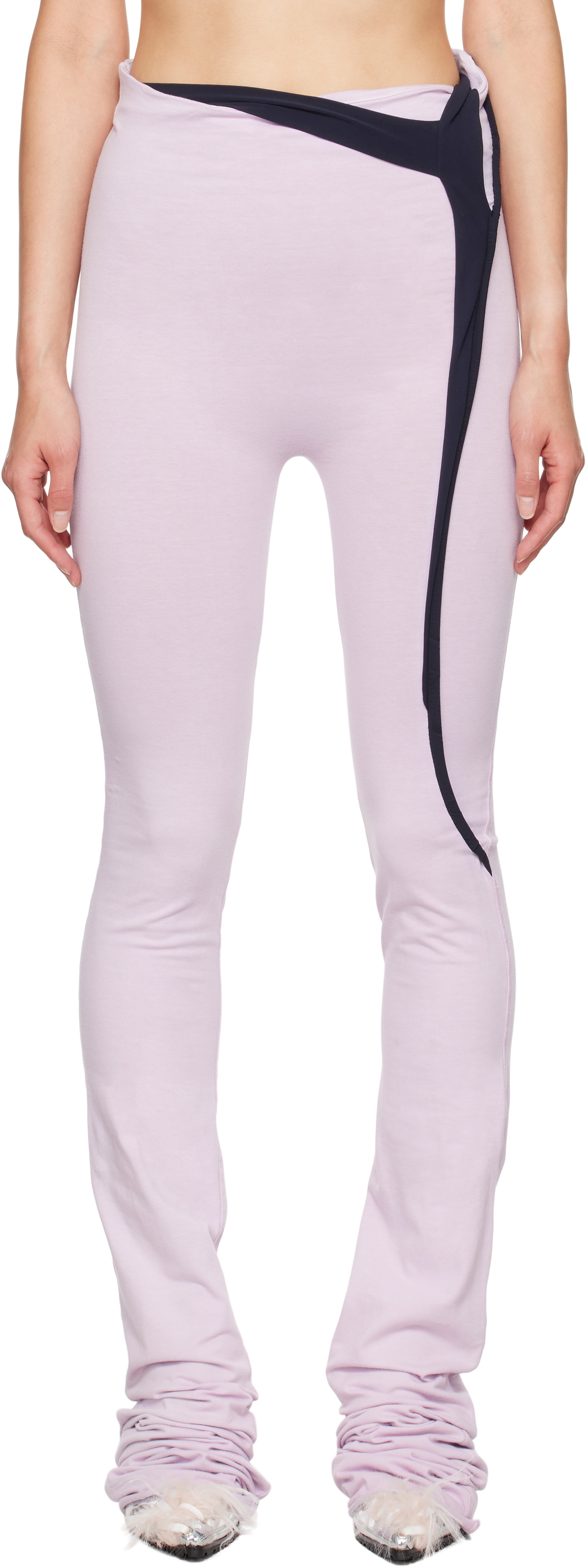 Ottolinger Purple Distressed Drape Lounge Pants