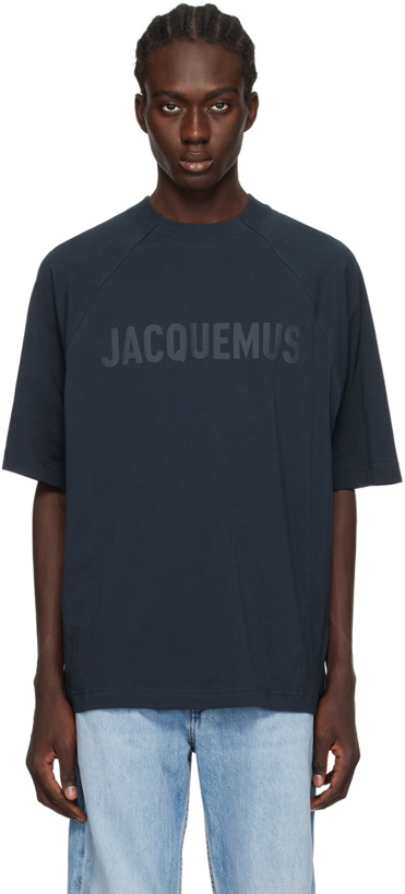 Photo: Jacquemus Navy 'Le T-Shirt Typo' T-Shirt