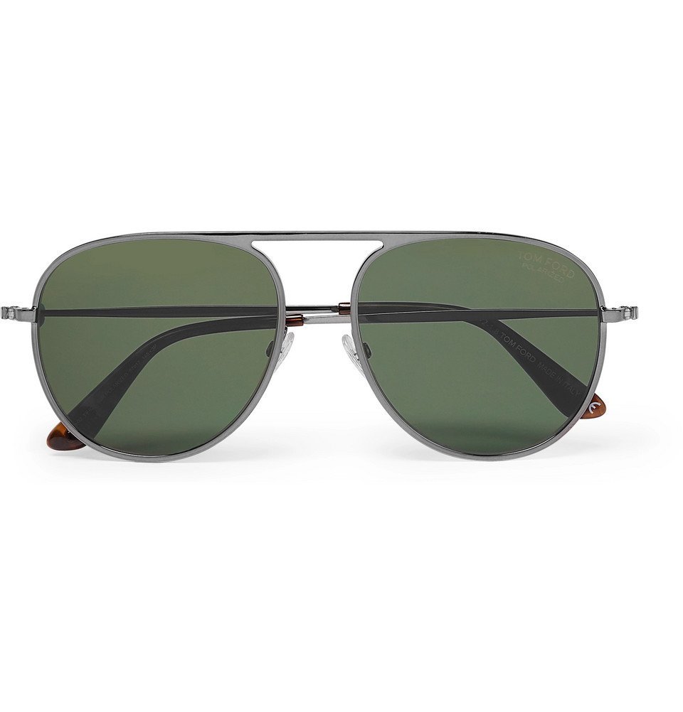 TOM FORD - Aviator-Style Gunmetal-Tone Polarised Sunglasses - Men -  Gunmetal TOM FORD