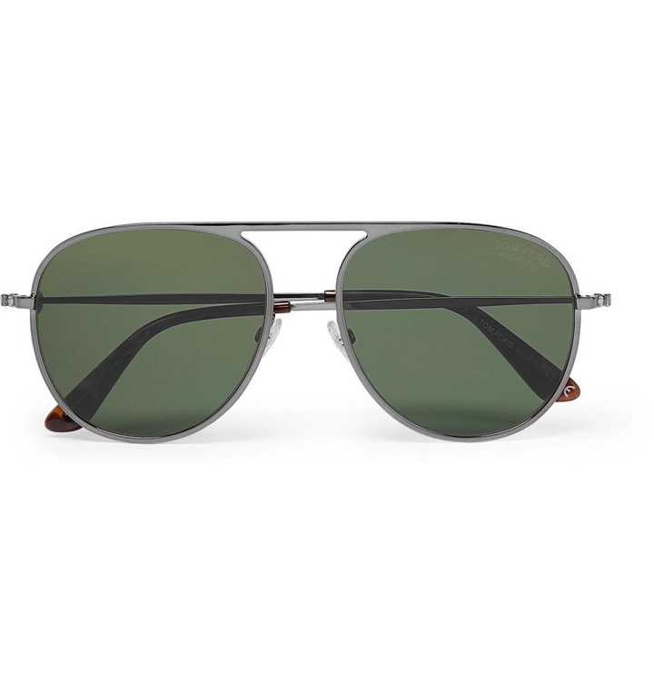 Photo: TOM FORD - Aviator-Style Gunmetal-Tone Polarised Sunglasses - Men - Gunmetal