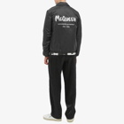 Alexander McQueen Men's Graffiti Logo Coach Jacket in Black/White