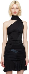 ALL-IN Black Scarf Top