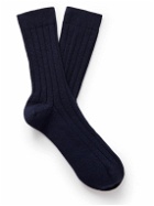 Johnstons of Elgin - Ribbed Cashmere-Blend Socks