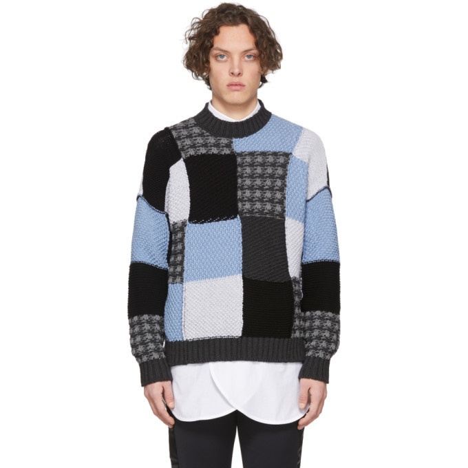 Photo: JW Anderson Blue and Grey Patchwork Sweater