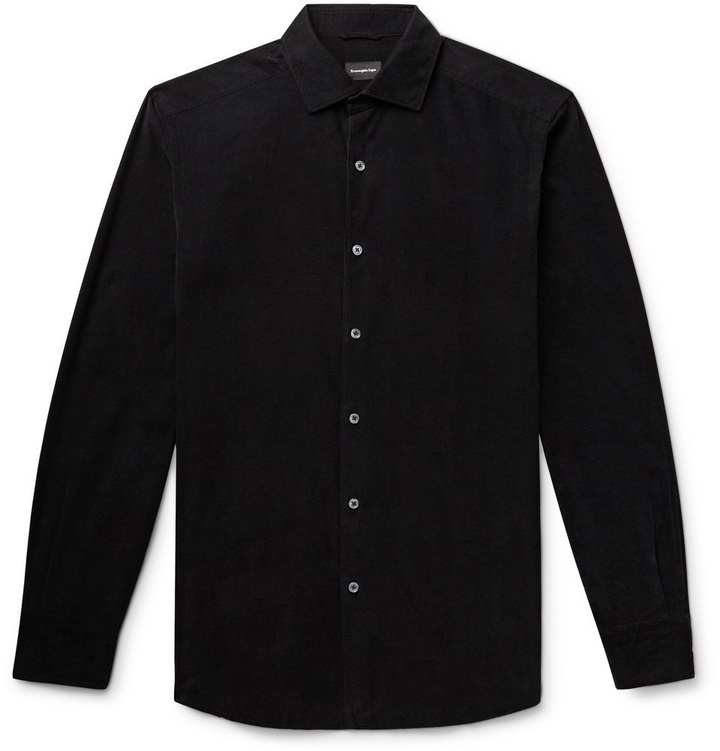 Photo: Ermenegildo Zegna - Cotton-Corduroy Shirt - Black