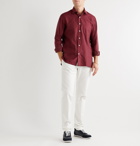 Kiton - Slim-Fit Cotton-Twill Shirt - Burgundy