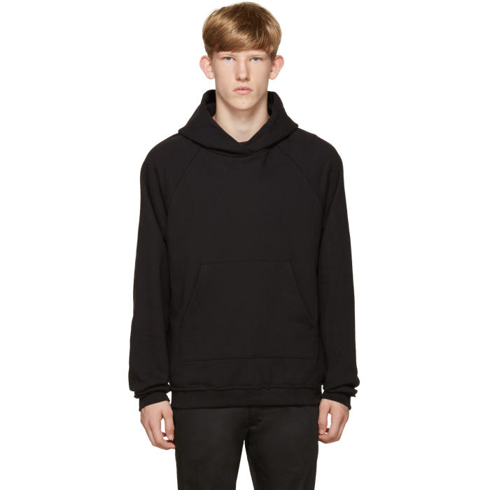 John Elliott Black Raw Edges Hoodie John Elliott