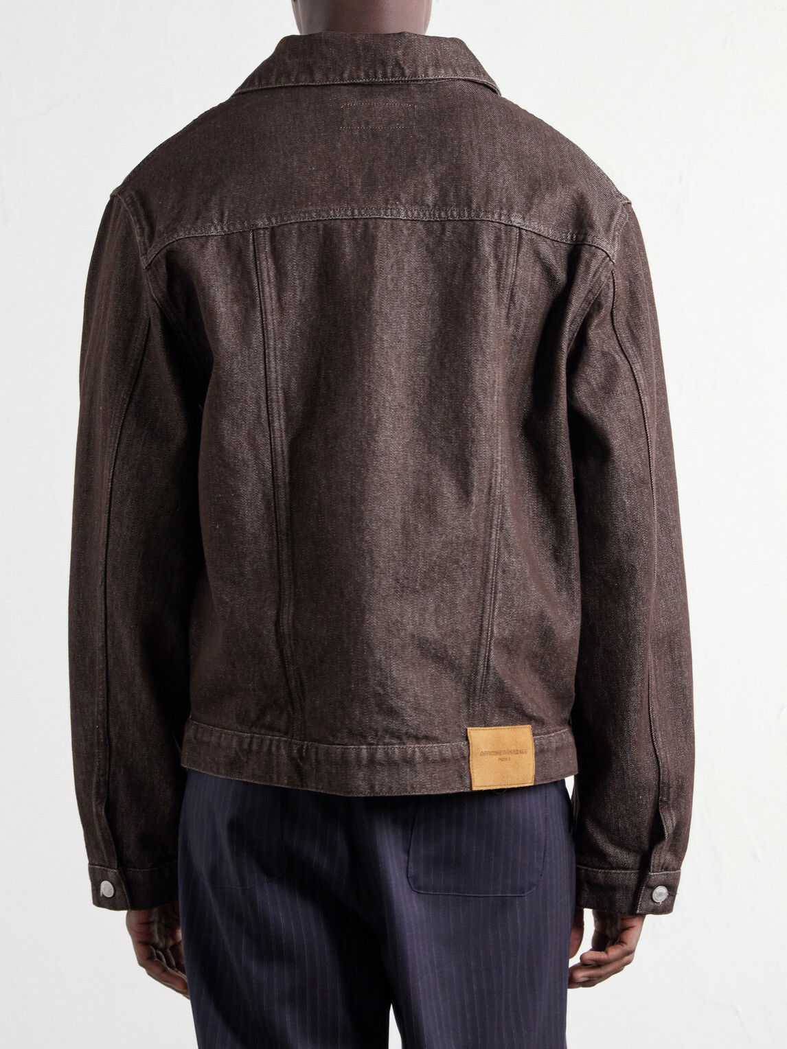 Officine Générale - Vince Pleated Organic Denim Jacket - Brown