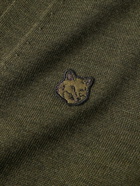 Maison Kitsuné - Logo-Appliquéd Wool Cardigan - Green