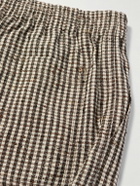 Bottega Veneta - Straight-Leg Checked Woven Shorts - Brown