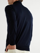Altea - Virgin Wool Half-Zip Rollneck Sweater - Blue