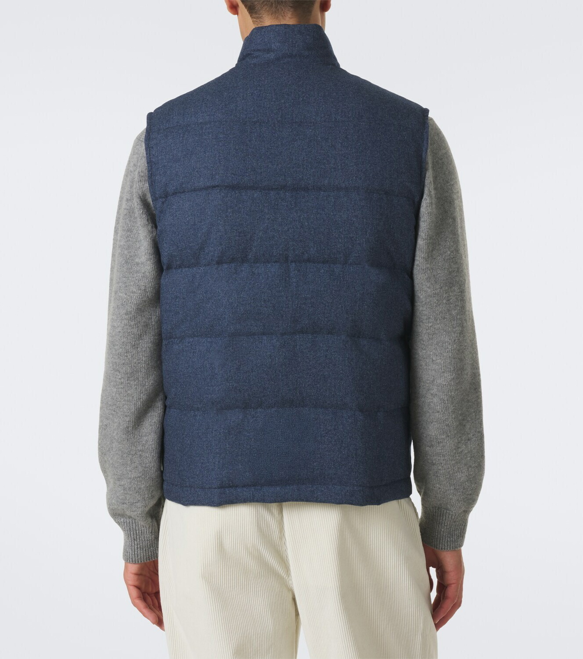 Eleventy Wool, cotton, and cashmere puffer vest