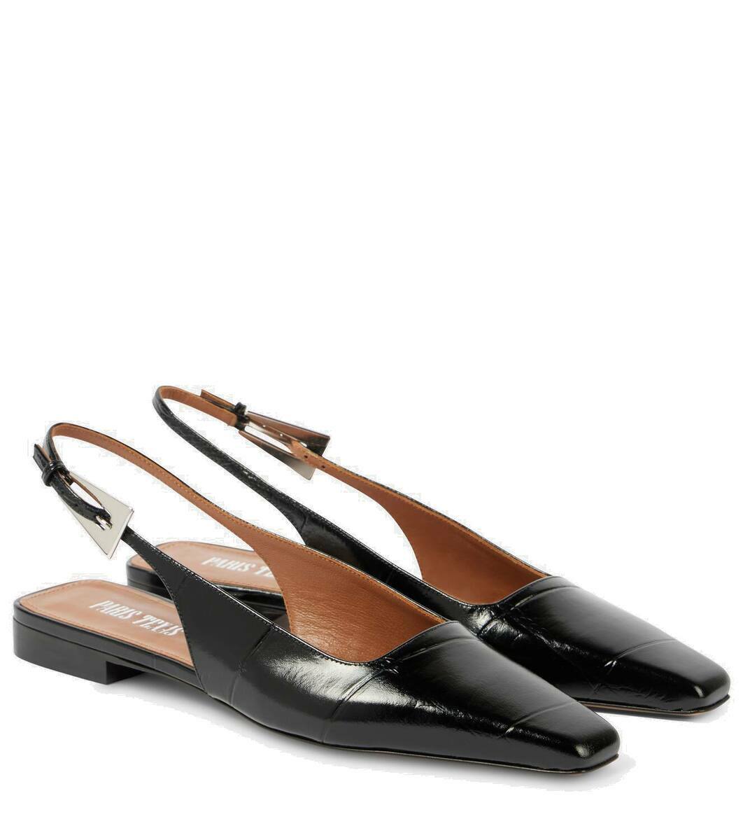 Paris Texas Bettina 10 croc-effect leather slingback flats