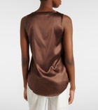 Brunello Cucinelli Silk-blend satin tank top