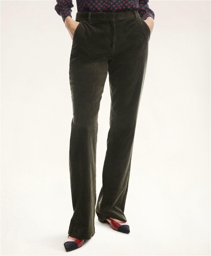 Photo: Brooks Brothers Women's Stretch Cotton Corduroy Pants | Dark Green