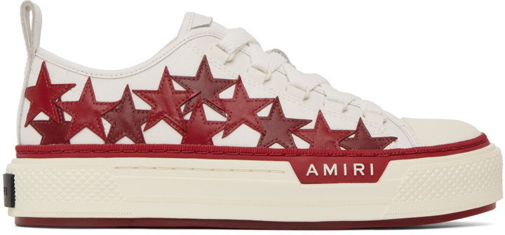 Photo: AMIRI White & Red Stars Court Low-Top Sneakers
