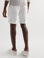 Brunello Cucinelli - Cotton-Twill Drawstring Shorts - White