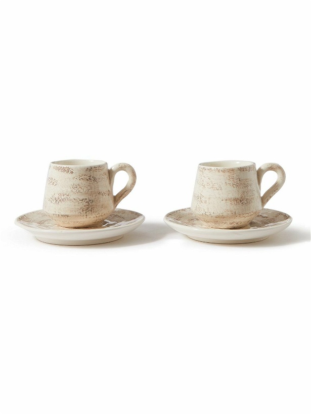 Photo: Brunello Cucinelli - Set of Two Glazed Ceramic Mugs and Saucers