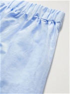 EMMA WILLIS - Linen and Cotton-Blend Boxer Shorts - Blue