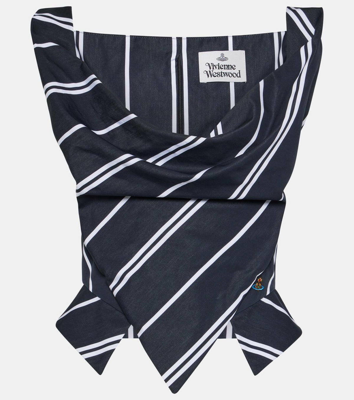 【Vivienne Westwood】ストライプコットントップ Vivienne Westwood Sunday off-shoulder cotton corset top