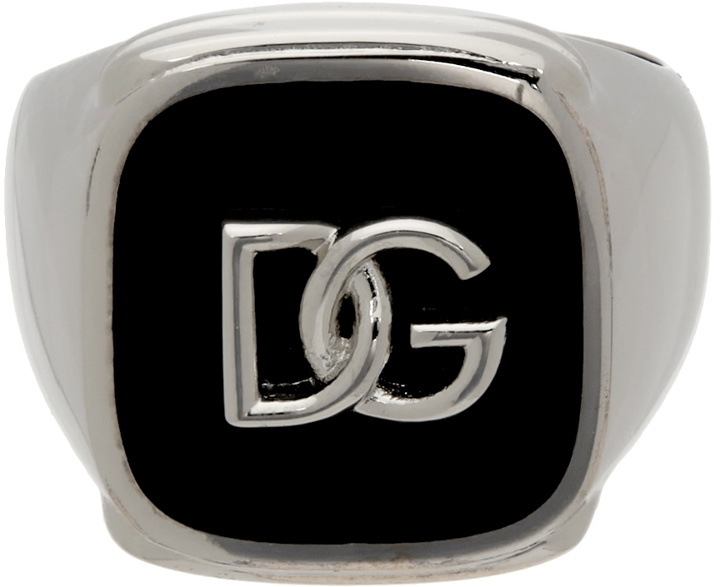 Photo: Dolce & Gabbana Silver Logo Signet Ring