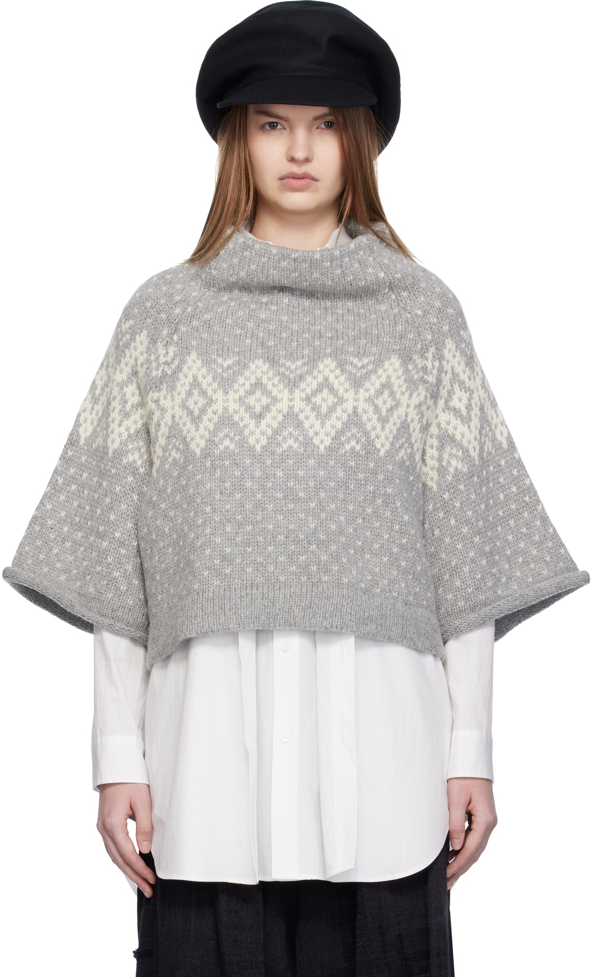 Y's Gray Raglan Sleeve Sweater