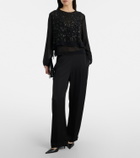 Velvet Marlowe sequinned sheer top