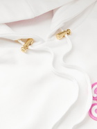 Balmain - Barbie Logo-Appliquéd Organic Cotton-Jersey Hoodie - White