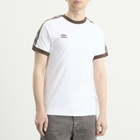 Umbro Men's Taped T-Shirt in Brilliant White/Demitasse
