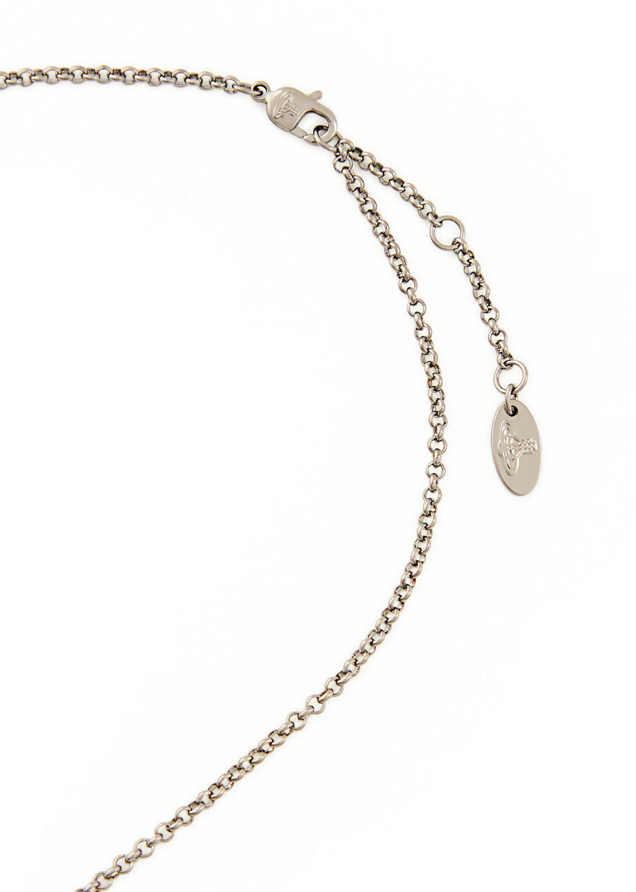 Vivienne Westwood Mini Bas Relief orb Necklace - Dark Grey - One Size
