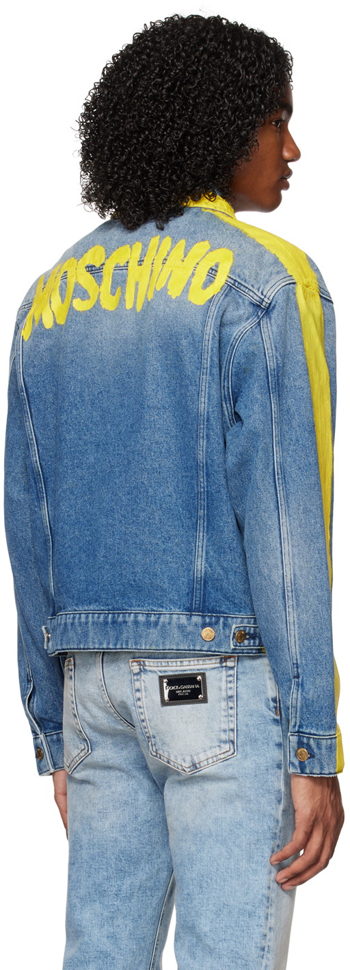 Moschino Blue Paint Denim Jacket Moschino