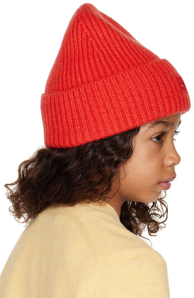 Acne Studios Kids Red Patch Beanie Acne Studios