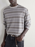 Our Legacy - Striped Cotton-Jersey T-Shirt - Gray