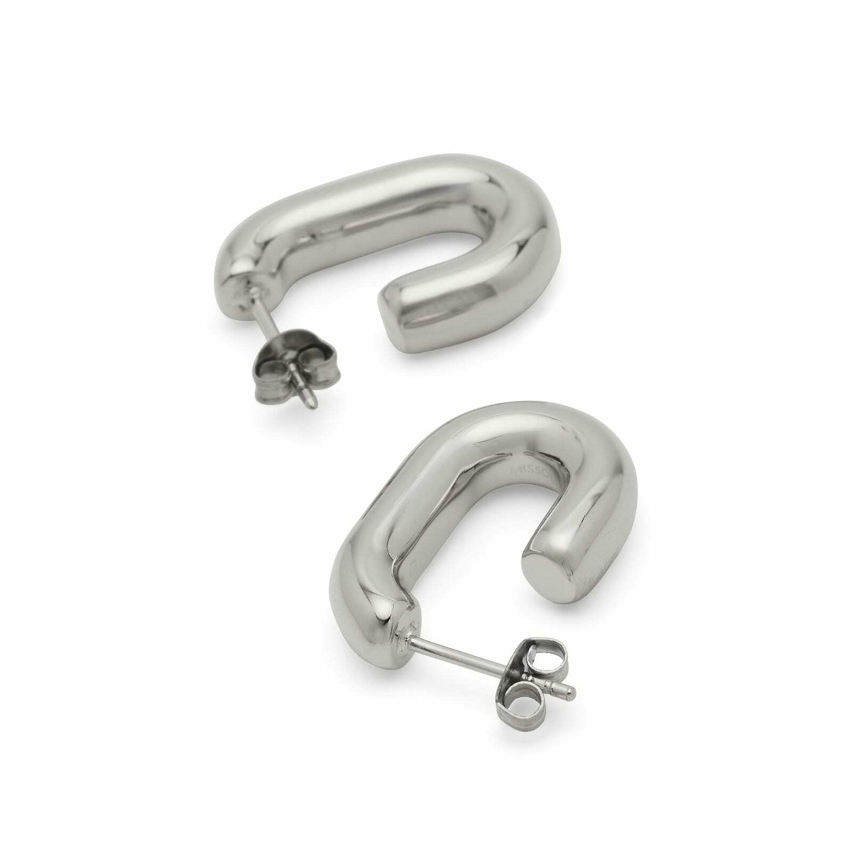 Missoma Women's Chubby Oval Small Hoop Earrings in Silver 