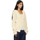 Stella McCartney Beige Chunky Ribbed Hooded Cardigan