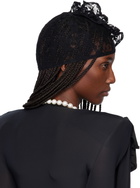 VAQUERA Black Lace Flower Beanie