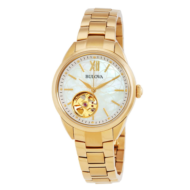 Photo: Bulova Sutton Automatic White Mother of Pearl Dial Ladies Watch 97L172