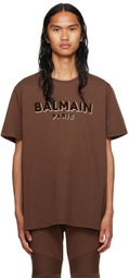 Balmain Brown Flocked T-Shirt