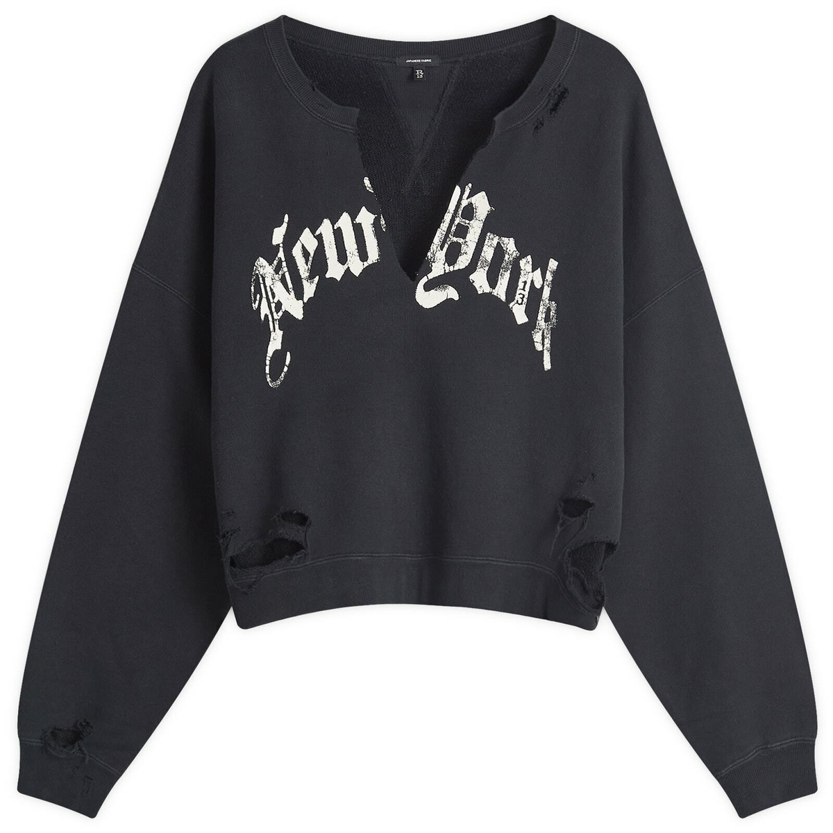 スウェット・トレーナー [R13] CREWNECK OVERFIT SWEATSHIRT R13 Elvis Logo Oversized Crewneck Sweatshirt in Light Blue